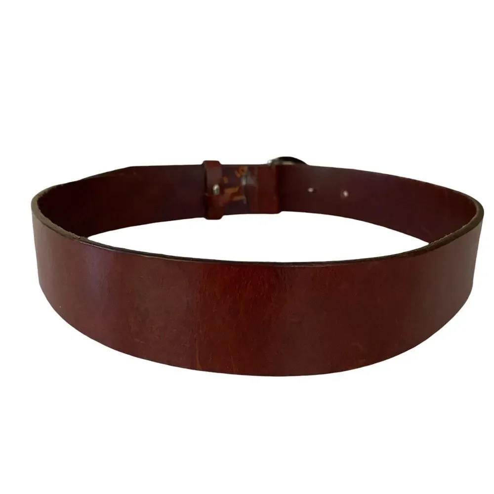 Vintage Y2K CK Logo Buckle Leather Belt